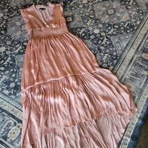 Elegant Pink High Low Dress